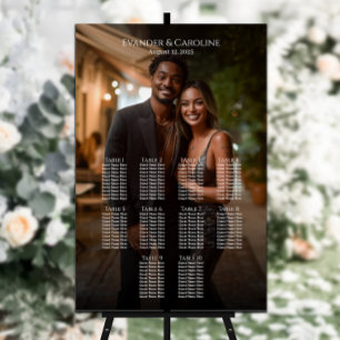Elegant photo wedding seating chart 10 tables