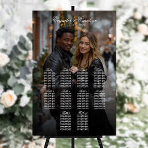 Elegant photo wedding seating chart 10 tables