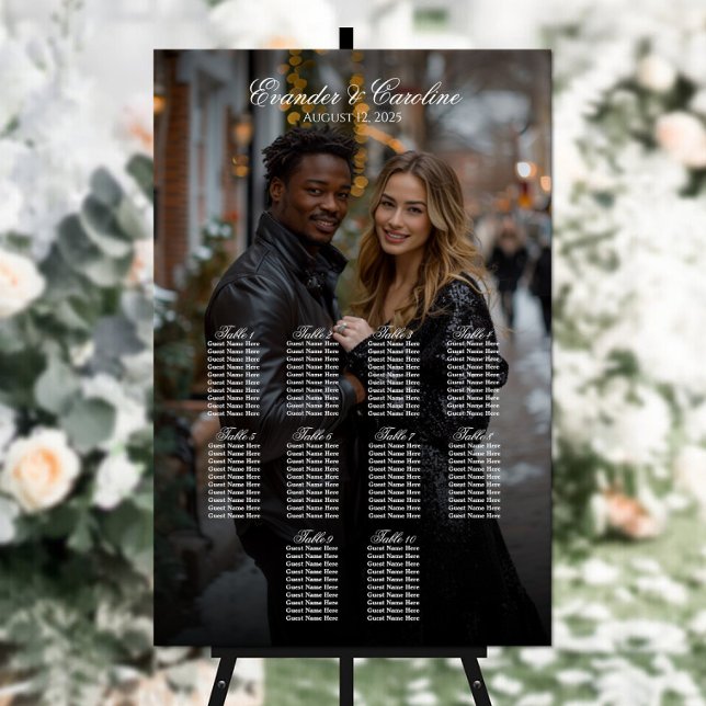 Elegant photo wedding seating chart 10 tables (Creator Uploaded)