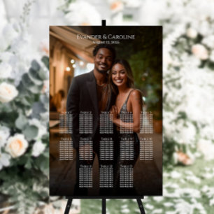 Elegant photo wedding seating chart 13 tables