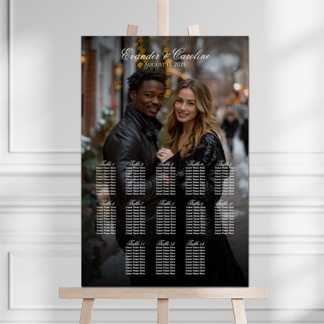 Elegant photo wedding seating chart 13 tables (Creator Uploaded)