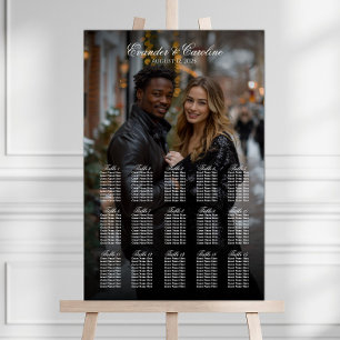 Elegant photo wedding seating chart 15 tables