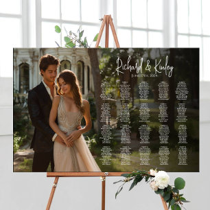 Elegant photo wedding seating chart 20 tables