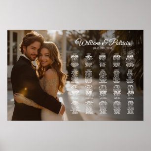Elegant photo wedding seating chart 20 tables