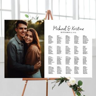 Elegant photo wedding seating chart editable