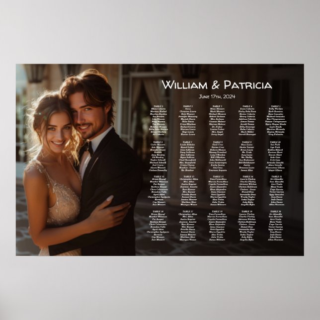 Elegant photo wedding seating chart modern (Front)