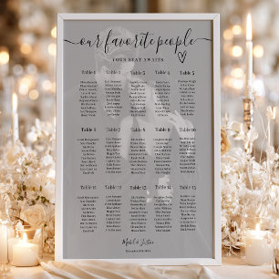 Elegant Photo Wedding Seating Chart Table Plan