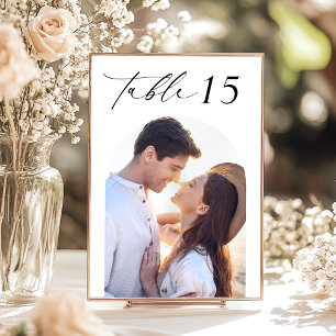 Elegant Photo Wedding Table Number