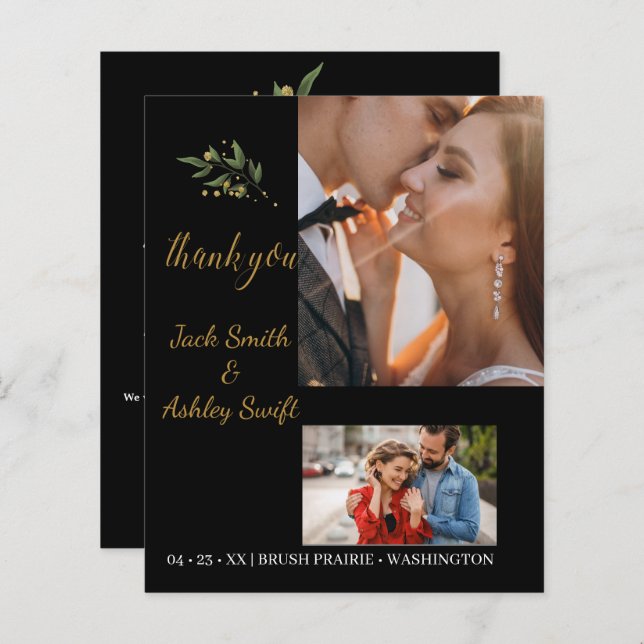 Elegant Photo Wedding Thank you (Front/Back)