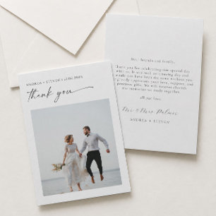 Elegant Photo Wedding Thank You Card