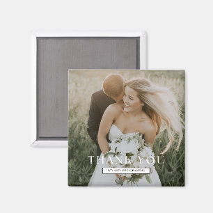 Elegant Photo Wedding Thank You Favour Magnet