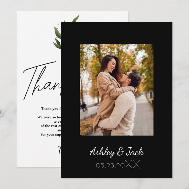  Elegant Photo Wedding Thank you Invitation (Front/Back)