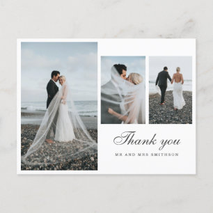 Elegant Photo Wedding Thank You Postcard