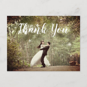 Elegant Photo Wedding Thank You Postcard