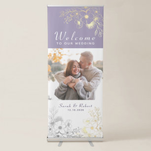 Elegant Photo Wedding Welcome Retractable Banner