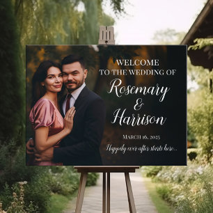 Elegant photo wedding welcome sign