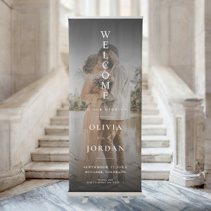 Elegant Photo Welcome To Our Wedding Retractable Banner