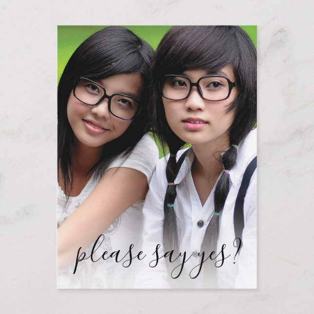 Elegant Photo Will You Be My Bridesmaid Invitation Postcard (Front)