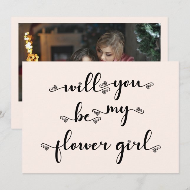 Elegant Photo Will You Be My Flower Girl Invitation (Front/Back)
