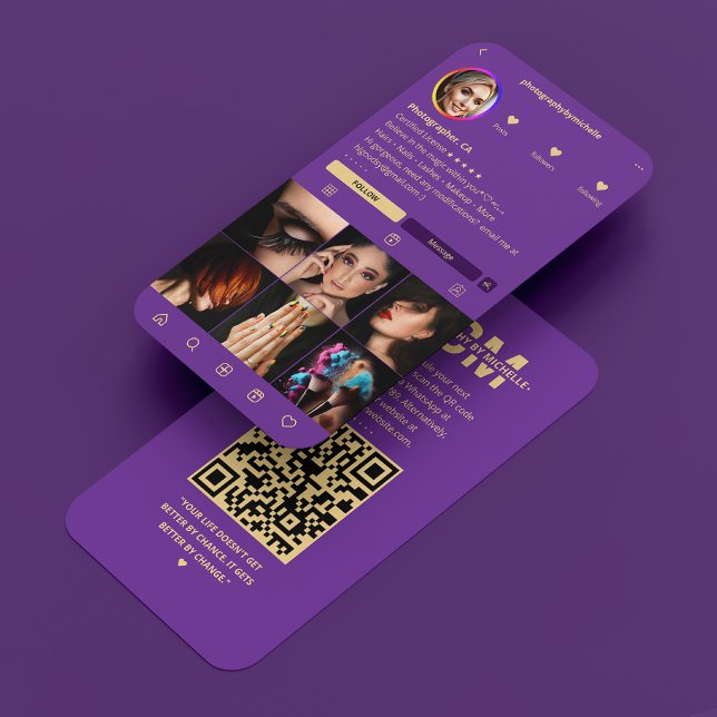 Elegant Photographer Royal Purple Modern Business Card (Elegant Photographer Royal Purple Modern Business Card
)