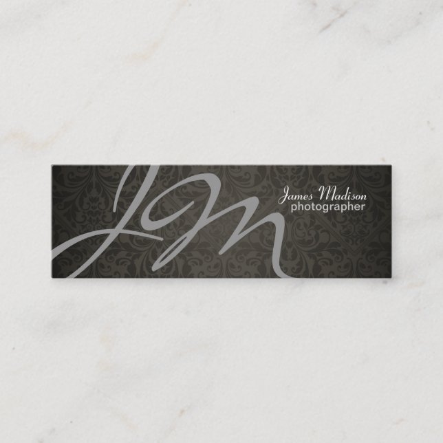 Elegant Photography Damask Business Card (Front)