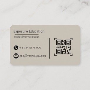 Elegant Photography Workshop Brown Business Card