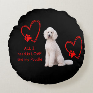 Elegant Photorealistic White Poodle Pillow