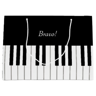 Elegant Piano Keyboard Custom Name & Message Large Gift Bag