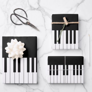 Elegant Piano Keyboard Musical Occasion Wrapping Paper Sheet