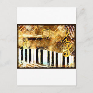 Elegant Piano Music & Notes Postcard
