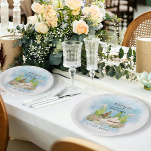 Elegant Piano Violin flower doves Wedding Luxury Paper Plate