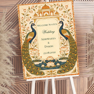 Elegant Pichwai Indian Wedding Sign