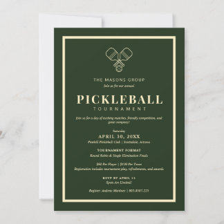 Elegant Pickleball Tournament Invitation