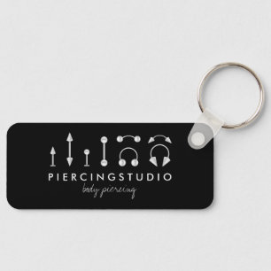 Elegant Piercing Tattoo Studio Black Key Ring