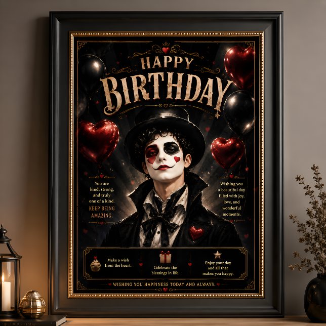 Elegant Pierrot Black and White Poster (Creator Uploaded)