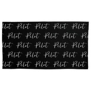 Elegant Pilot Brush Script Typography Pillowcase