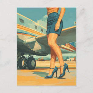 Elegant Pilot by the Jet Postcard