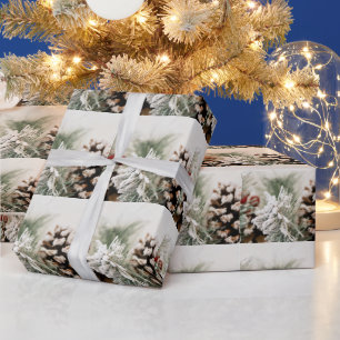 Elegant Pine 2025 New Year's Eve custom year Wrapping Paper