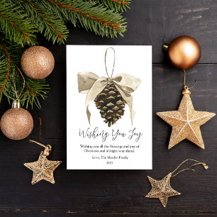 Elegant Pine Christmas Flat Holiday Card