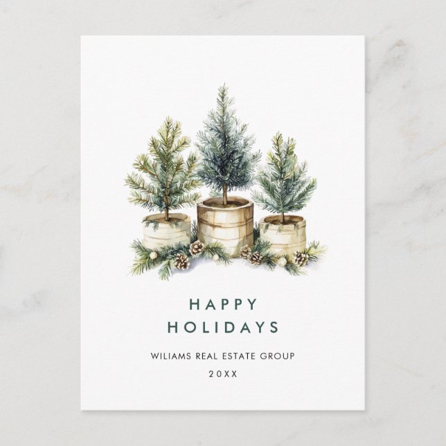 Elegant Pine Christmas Tree Company Greeting Postcard (Front)