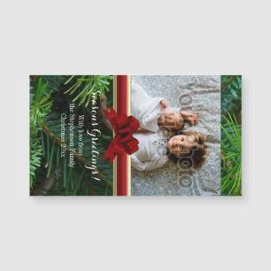 Elegant Pine Gold Red Bow Christmas