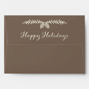 Elegant Pine Happy Holidays Pre-Addressed Envelope
