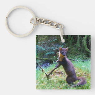 Elegant Pine Marten Countryside Wildlife Design Key Ring