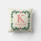 Elegant Pine Monogram Holiday Throw Pillow