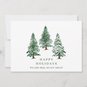 Elegant Pine Tree Christmas Corporate Greeting Holiday Card