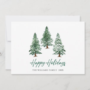 Elegant Pine Tree Christmas Corporate Greeting Holiday Card