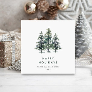 Elegant Pine Tree Christmas Corporate Greeting Holiday Card