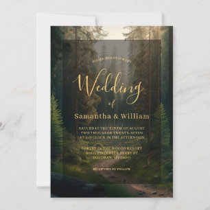 Elegant Pine Tree Forest Wedding Invitation