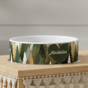 Elegant Pine Tree Pattern Rustic Forest Bowl