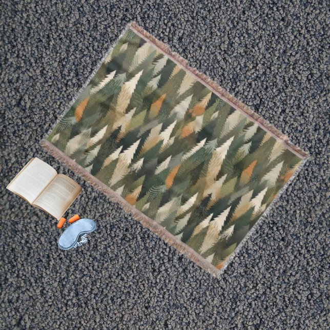 Elegant Pine Tree Pattern | Rustic Forest Throw Blanket (Creator Uploaded)